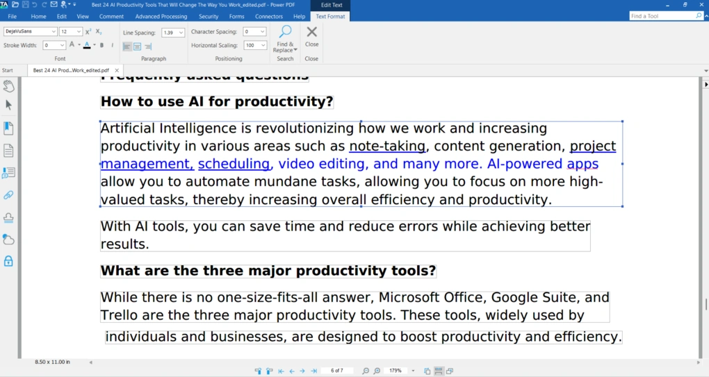 Tungsten Power PDF’s other features