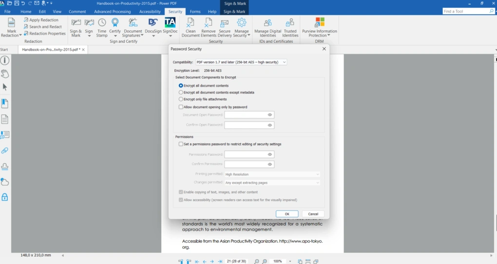 Tungsten Power PDF’s redaction feature