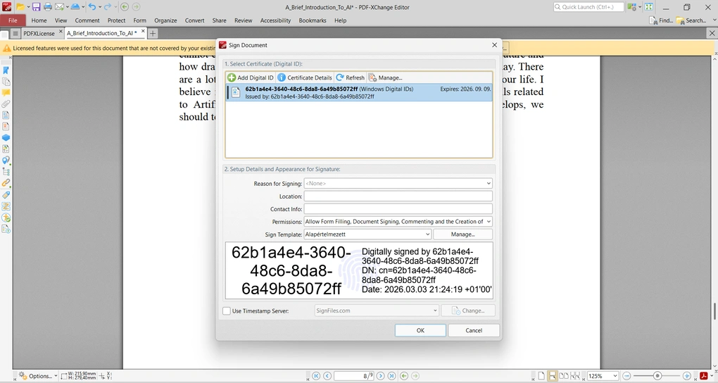 pdf xchange electronic signatures