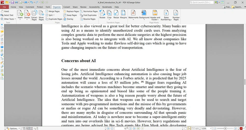 pdf xchange pdf organization