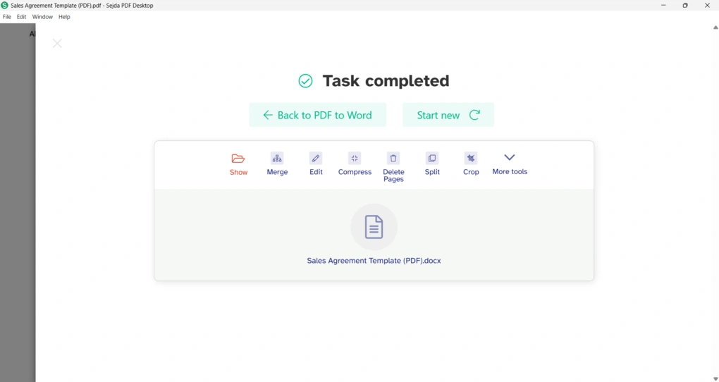 sejda Conversion features