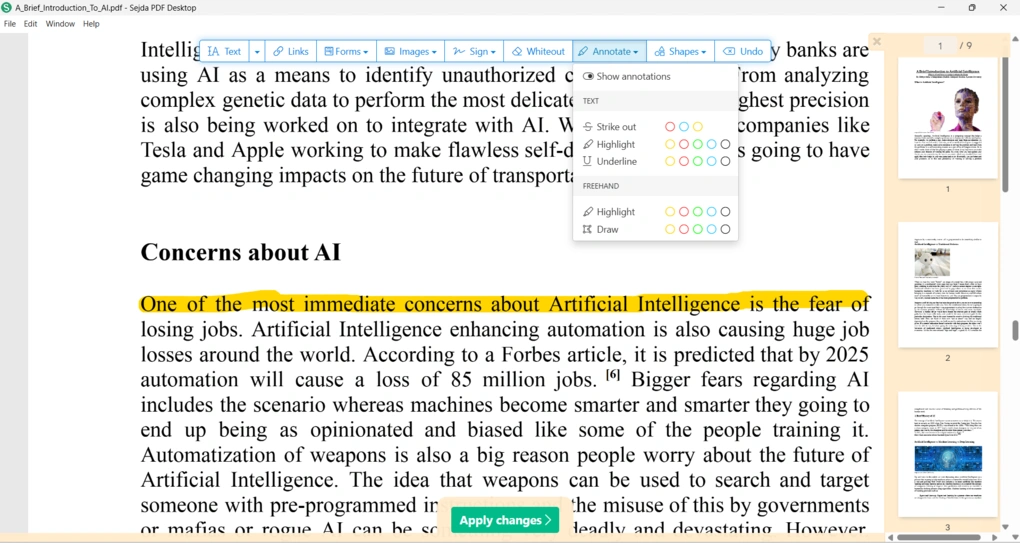 sejda annotation tools
