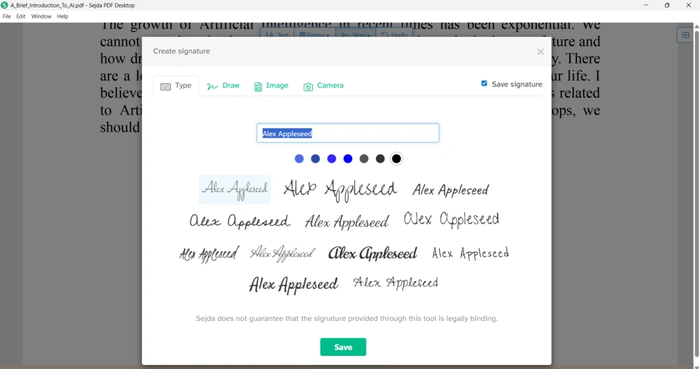 sejda electronic signatures