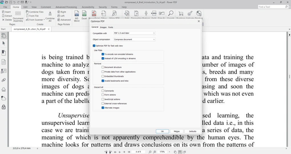 tungsten pdf compressing tools