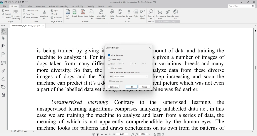 tungsten pdf conversion feature