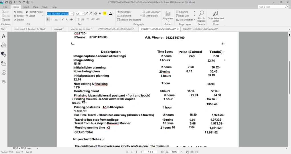 tungsten pdf ocr tables