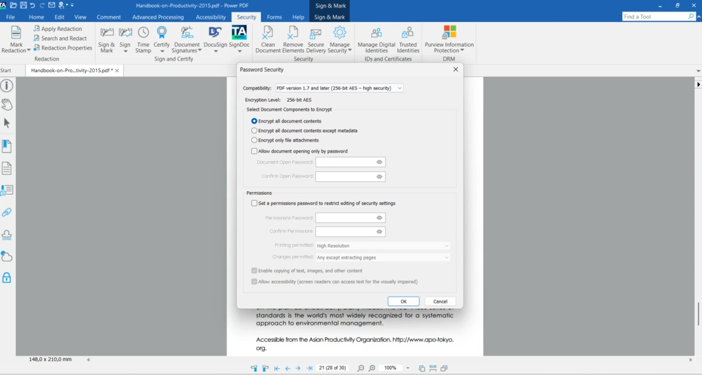 tungsten pdf security