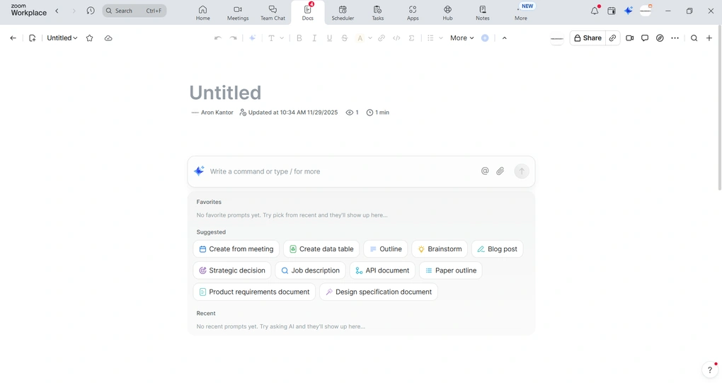 zoom ai companion docs