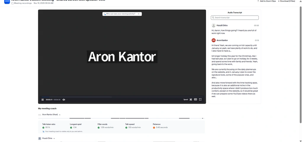 zoom ai companion transcription