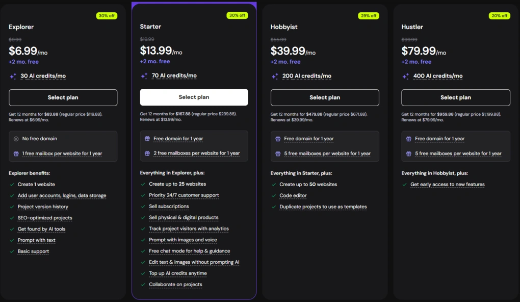 Hostinger Horizons pricing
