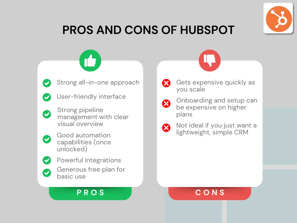Pros and cons of hubspot