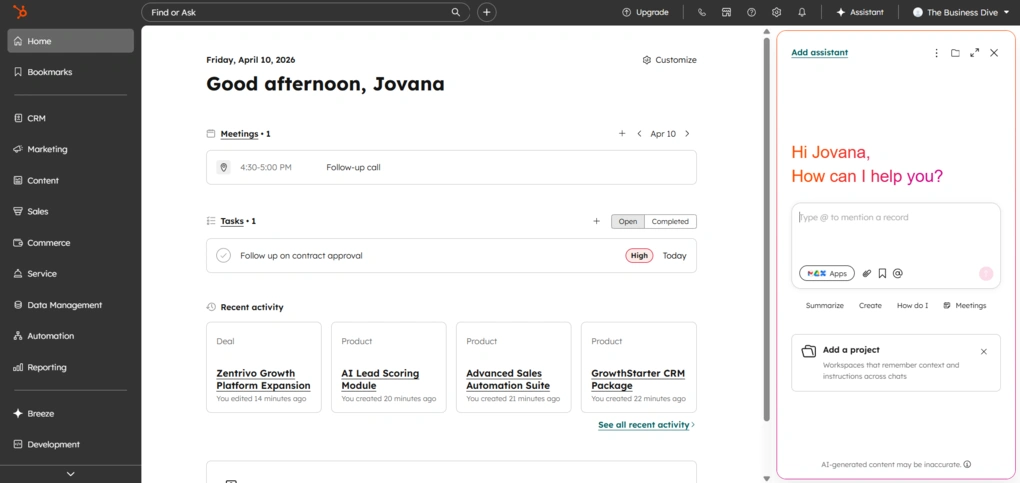 hubspot ai assistant