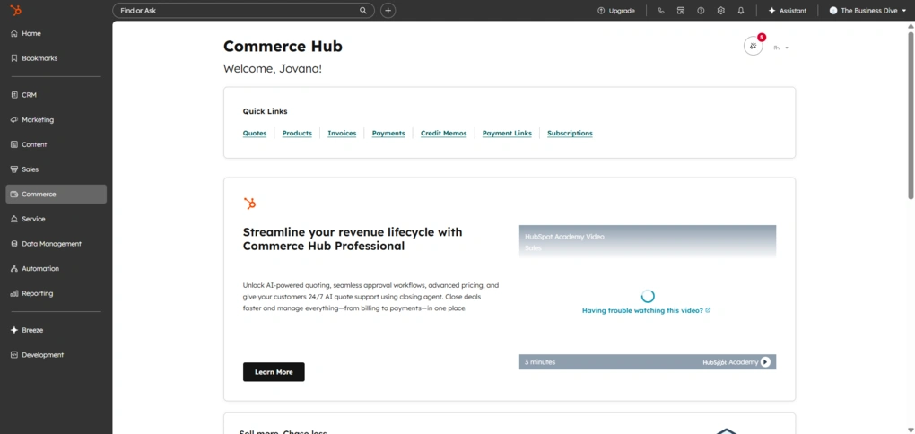 hubspot commerce