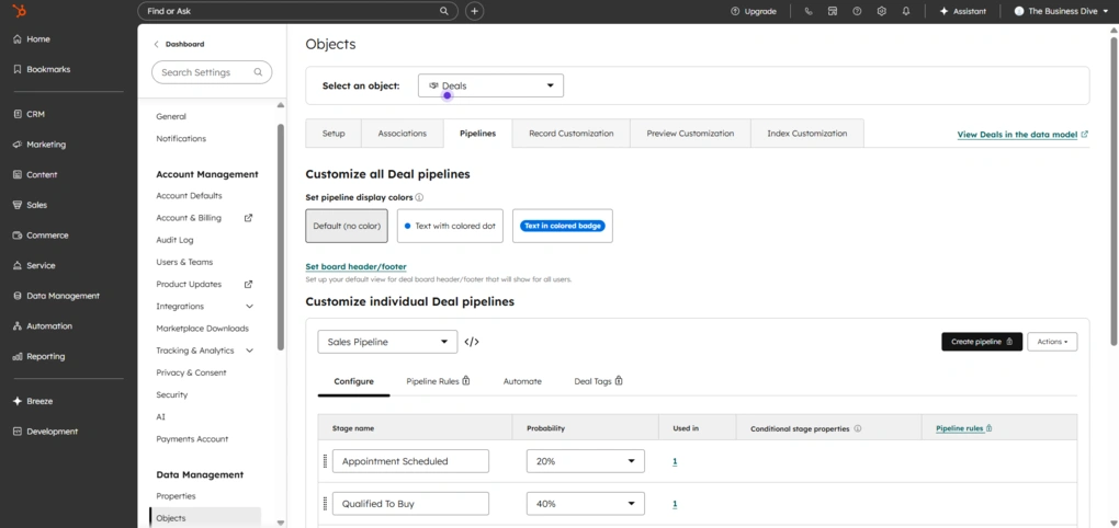 hubspot customize deal pipelines