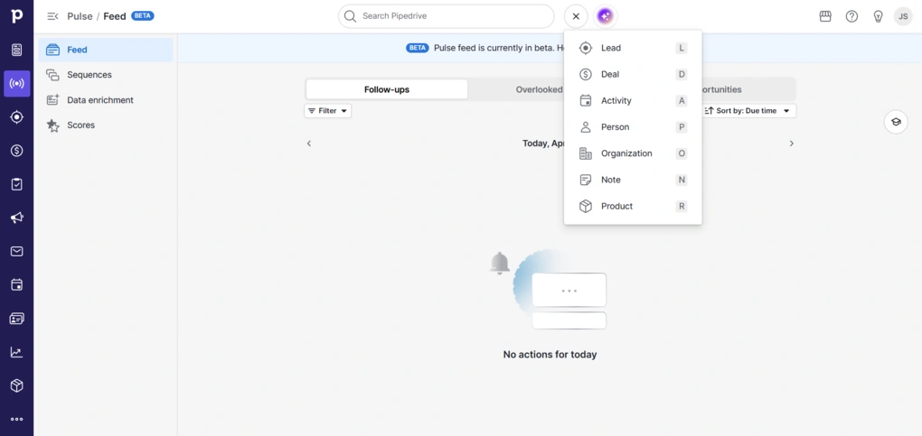 pipedrive add button