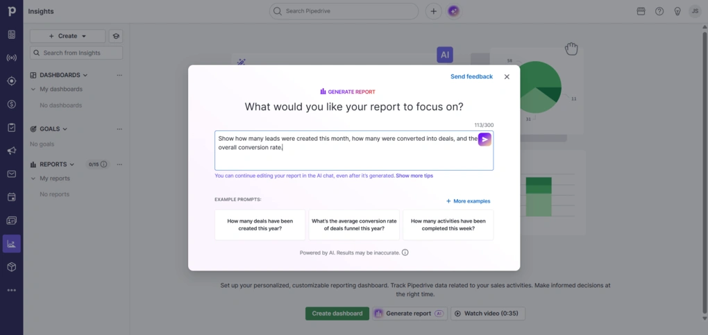 pipedrive reporting and insights