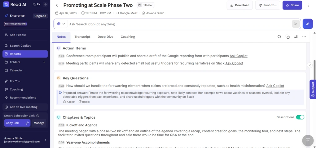 read ai action items