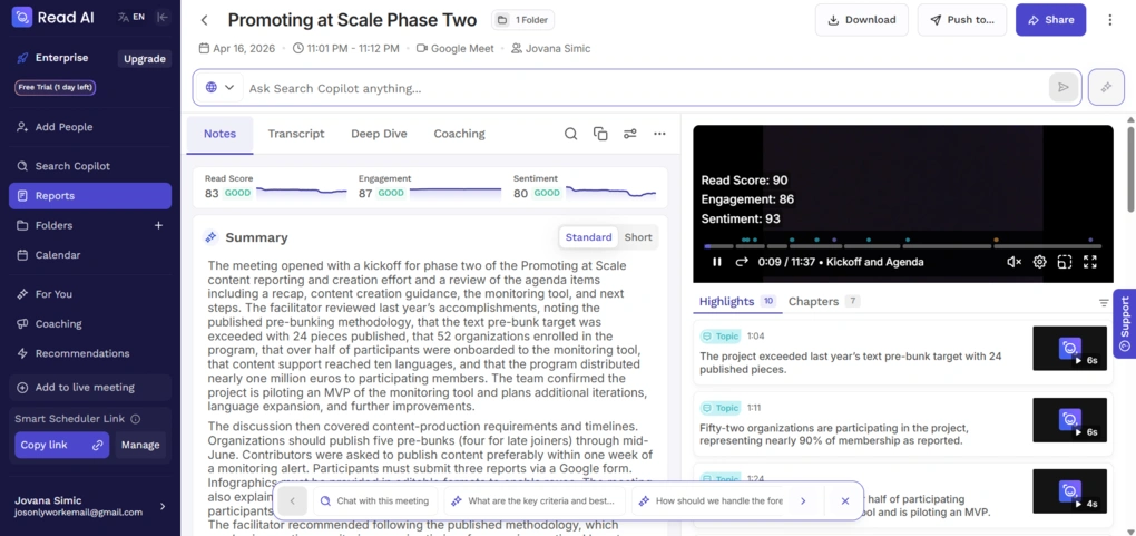 read ai notes summary