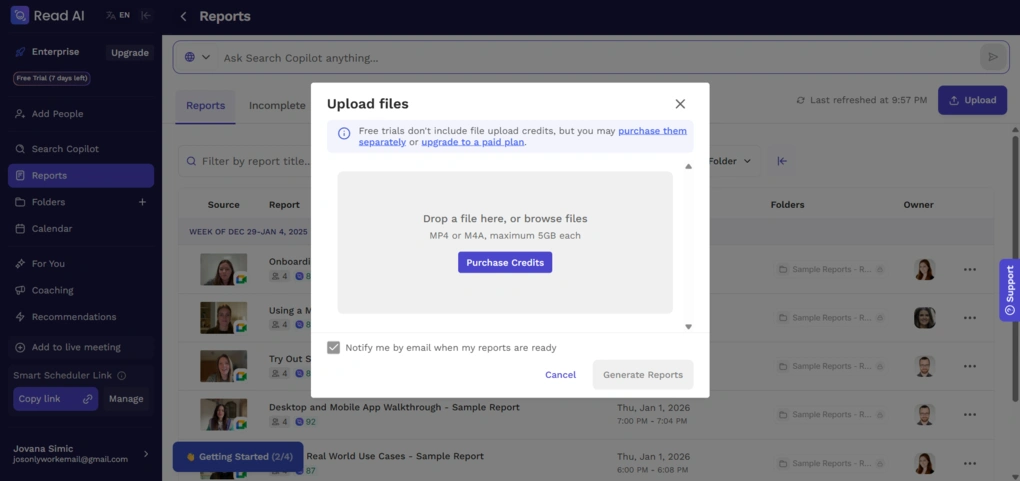 read ai upload files