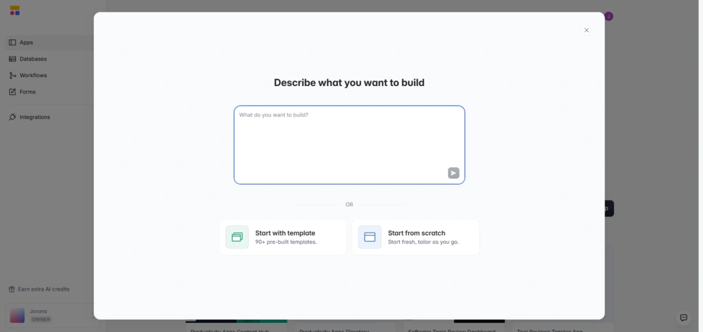 softr user interface