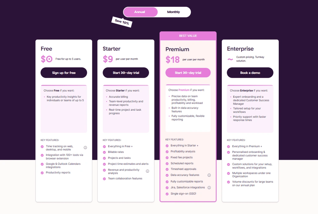 toggl pricing