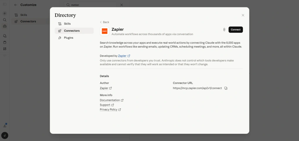 How to connect Zapier with Claude