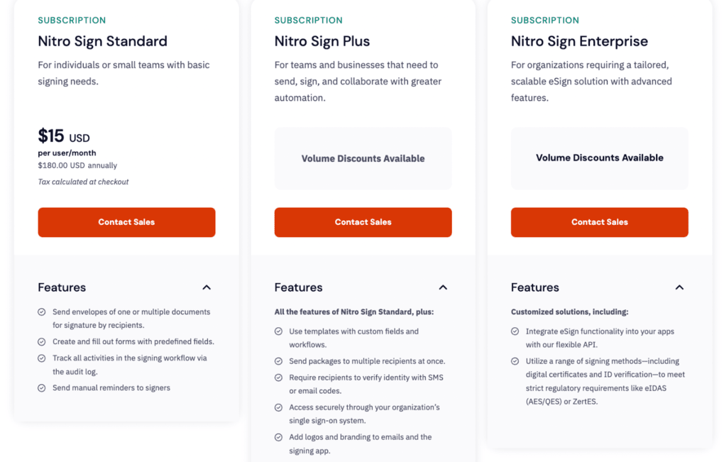 Nitro Sign's subscription services