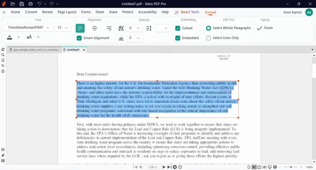 Nitro's OCR features