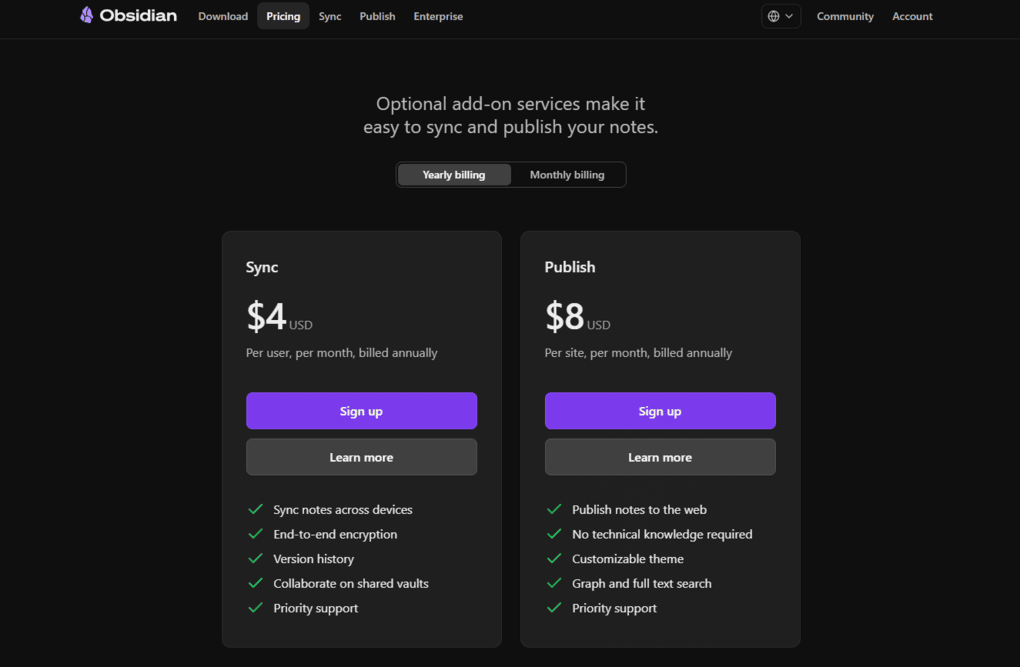 Obsidian pricing (2)