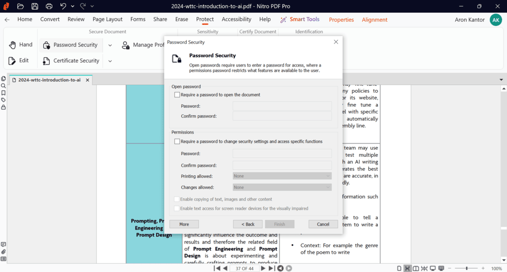 PDF Protection and redaction features