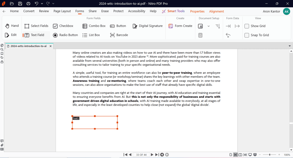 PDF forms feature of Nitro PDF (1)