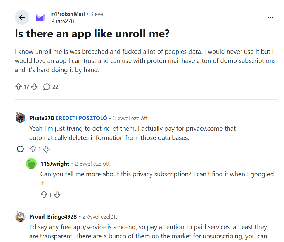 Unroll.me reddit thread about safety (1)