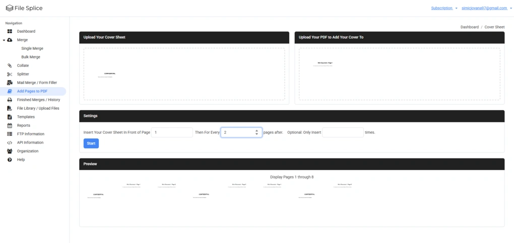 file splice add pages to pdf