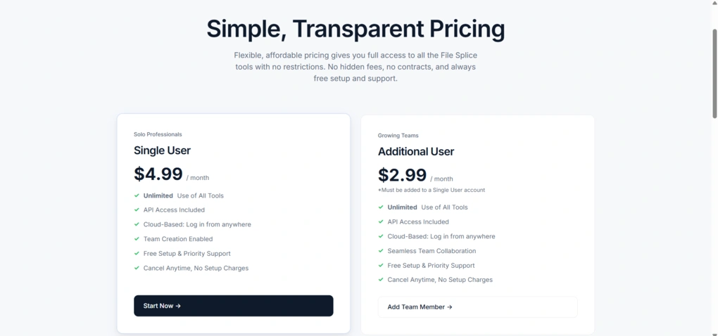 file splice pricing