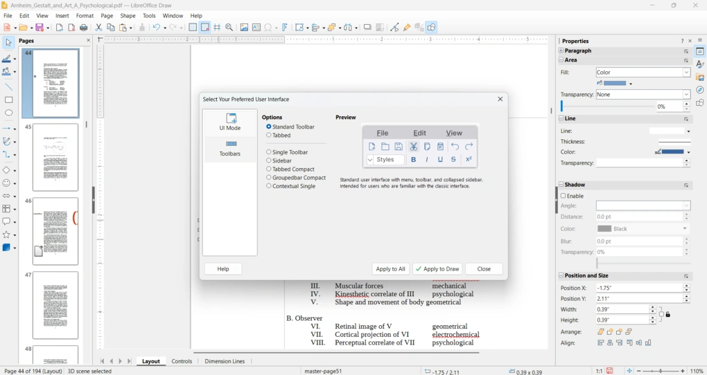 libreoffice user interface