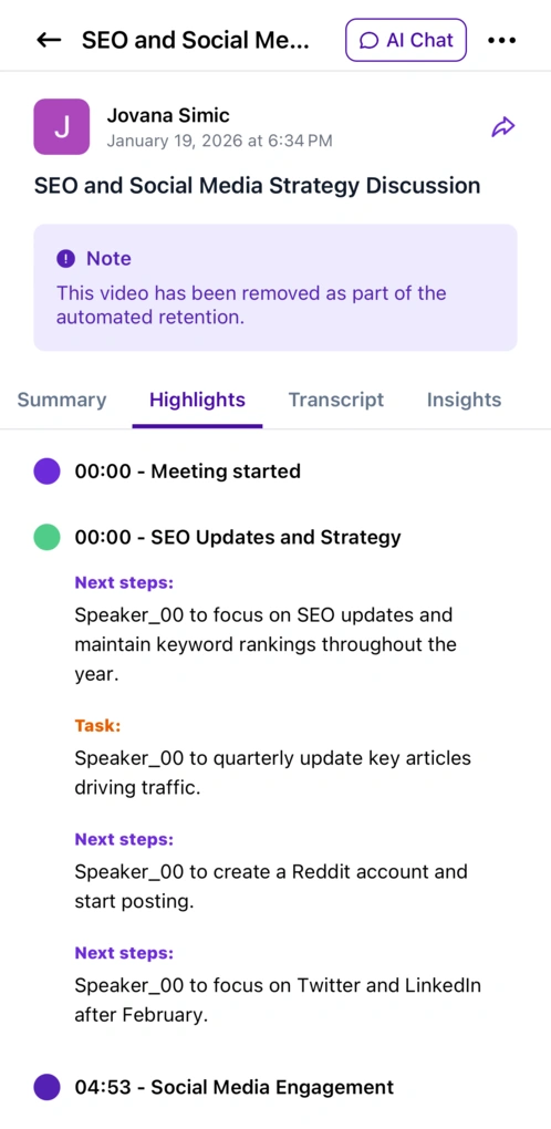 meetgeek features