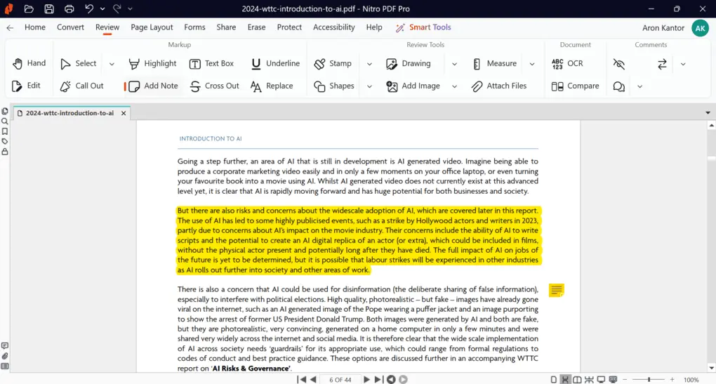 nitro pdf experience