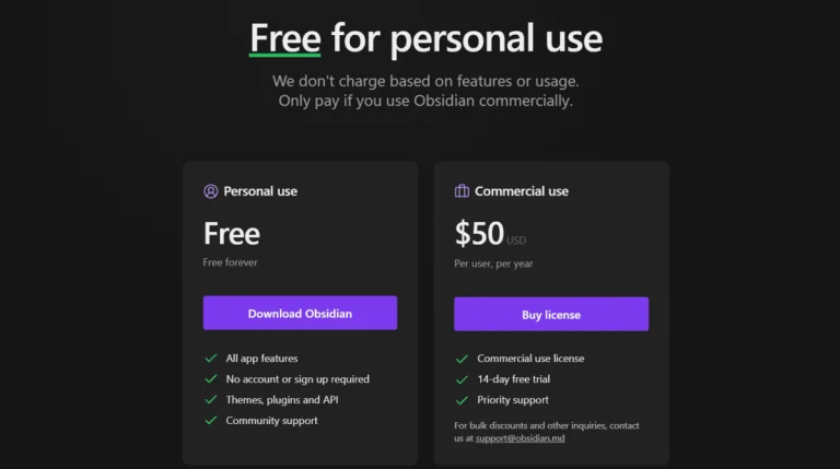 obsidian pricing