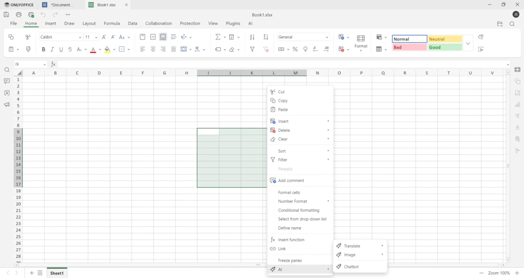 onlyoffice spreadsheet editor