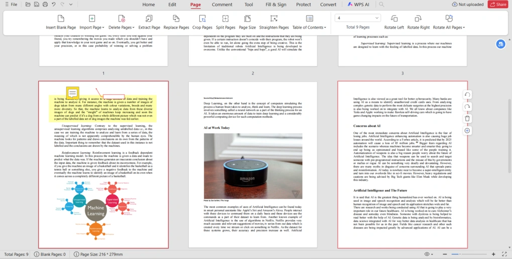 wps office pdf organization