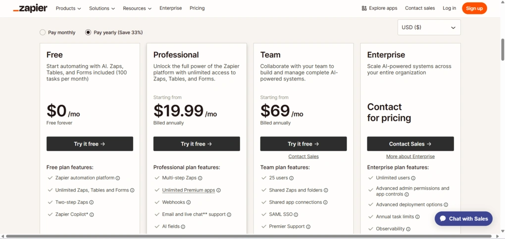 zapier pricing