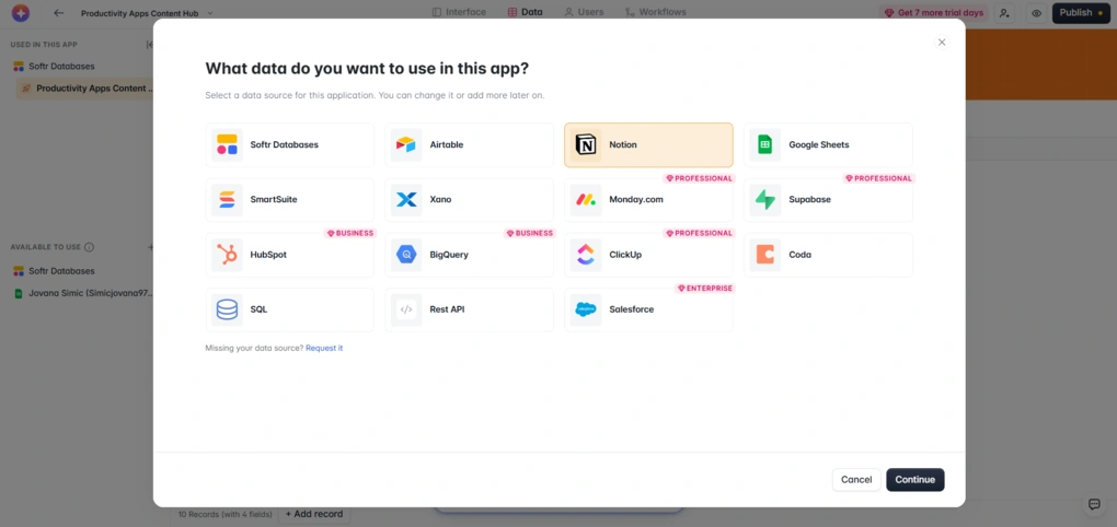 How to connect Softr to Notion