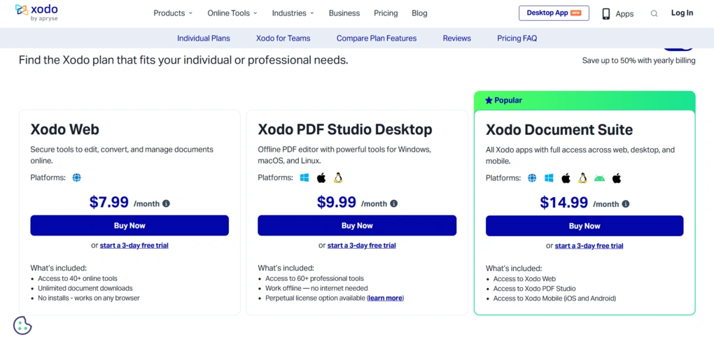 Xodo pricing