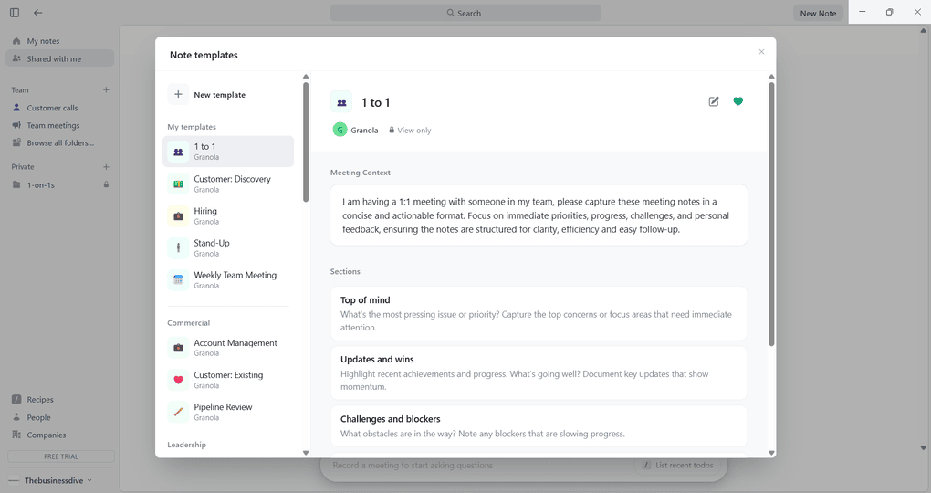 ms teams ai note taker granola
