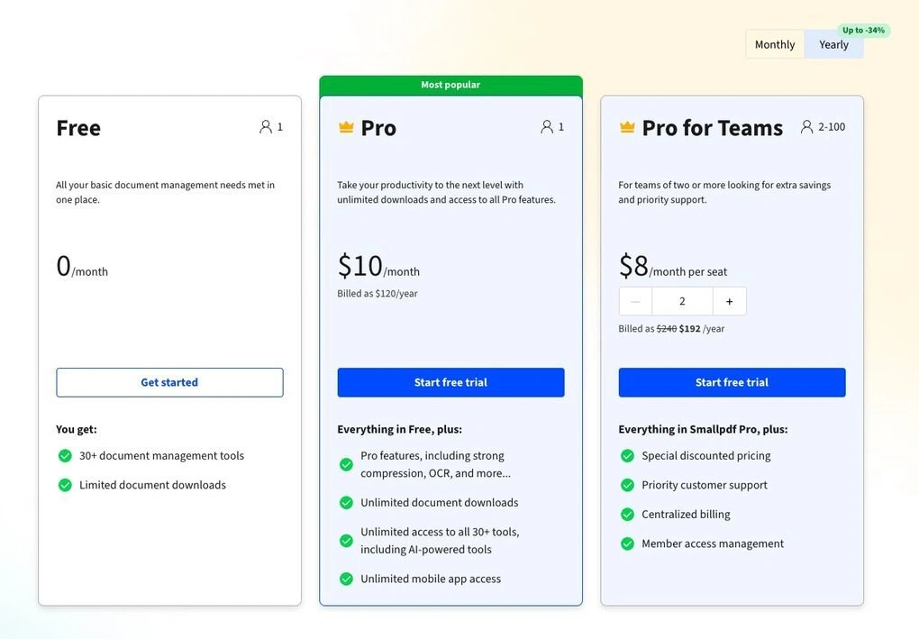 smallpdf pricing