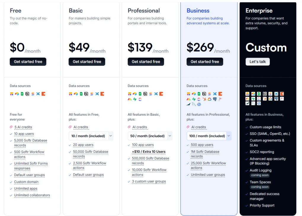 softr-pricing