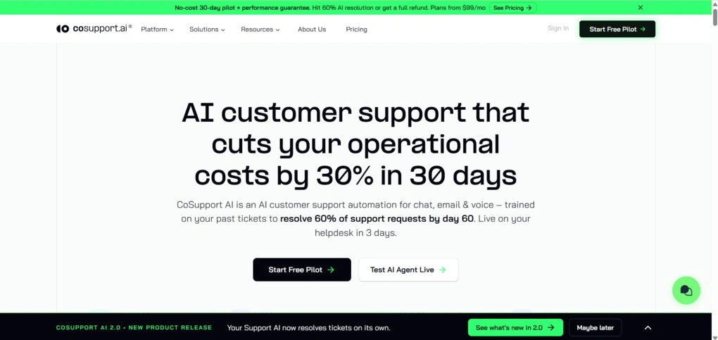 cosupport ai home page