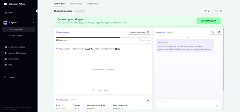 cosupport ai playground