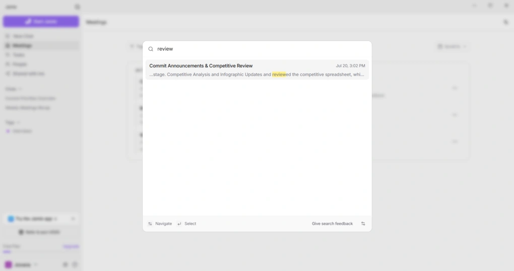jamie searchable meeting workspace