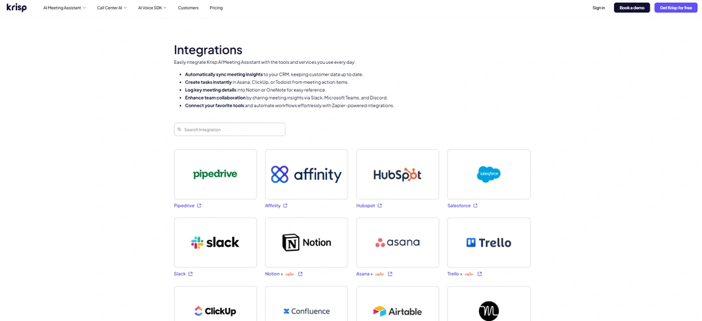 krisp integrations